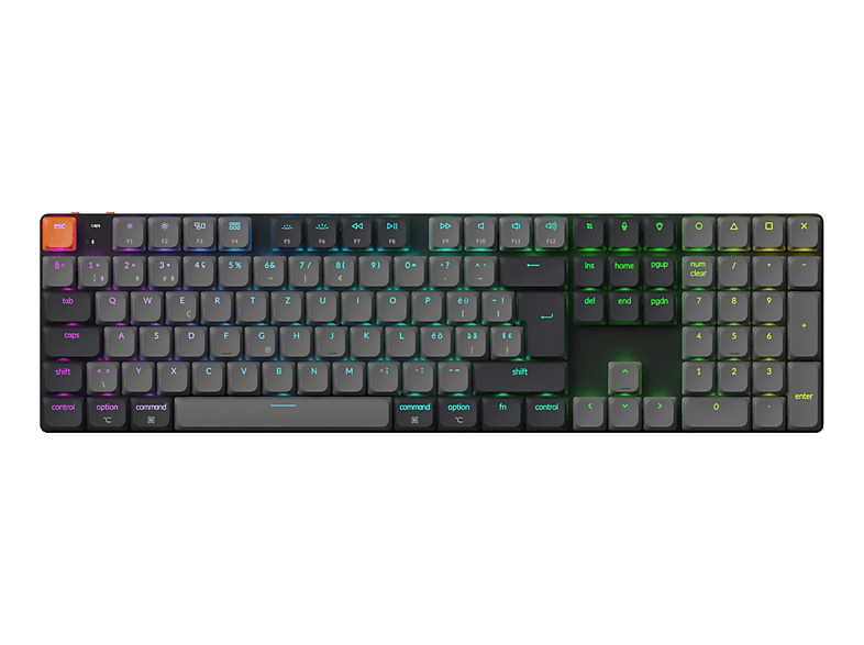 KEYCHRON K5 QMK v2 Banana Switch (CH) Wireless, Gaming-Tastatur, Mechanisch, Bluetooth 5.2/Kabelgebunden, Schwarz