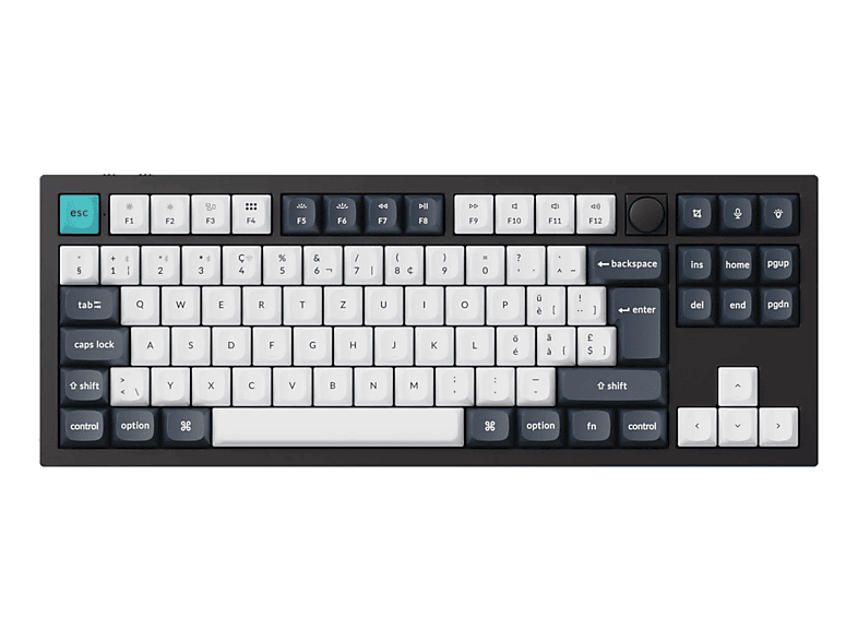 KEYCHRON Q3 Max QMK/VIA Brown Switch (CH) Wireless, Gaming-Tastatur, Mechanisch, 2,4 GHz/Bluetooth 5.1/Kabelgebunden, Schwarz