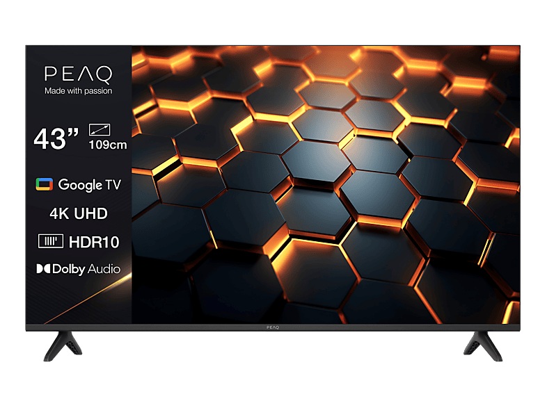 PEAQ PTV 43GU-5025T TV (Flat, 43 / 108 cm, UHD 4K, Smart TV, Google TV)