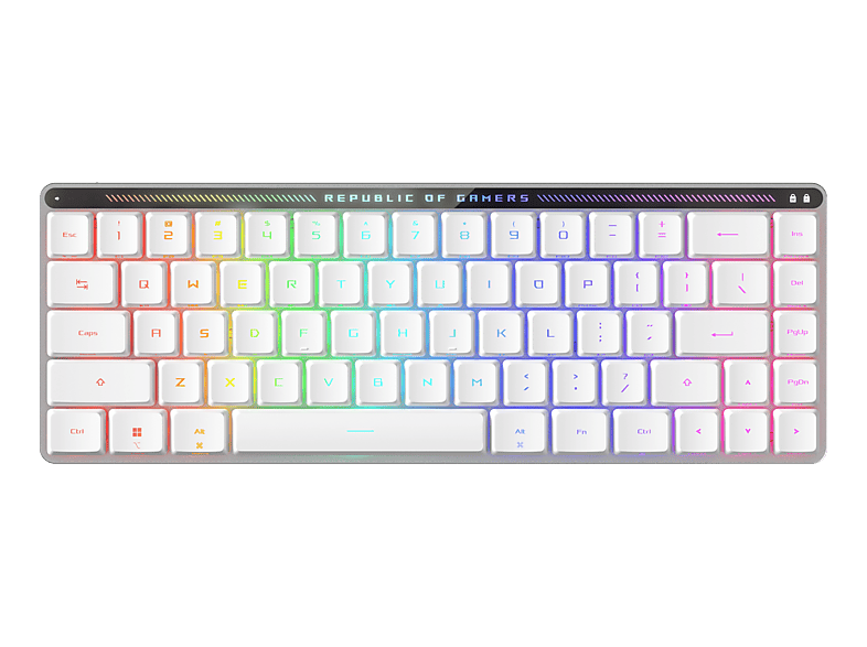 ASUS Falchion RX Low Profile (CH-Layout), Gaming Tastatur, ROG RED Optical Mechanical, Kabellos, Weiss