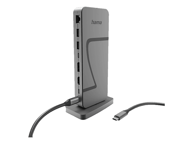 Hama USB-C® Dockingstation Connect2Office Speed USB-C® Power Delivery, Unterstützt 8K@30 Hz (1x) / 4K@30Hz (2x)