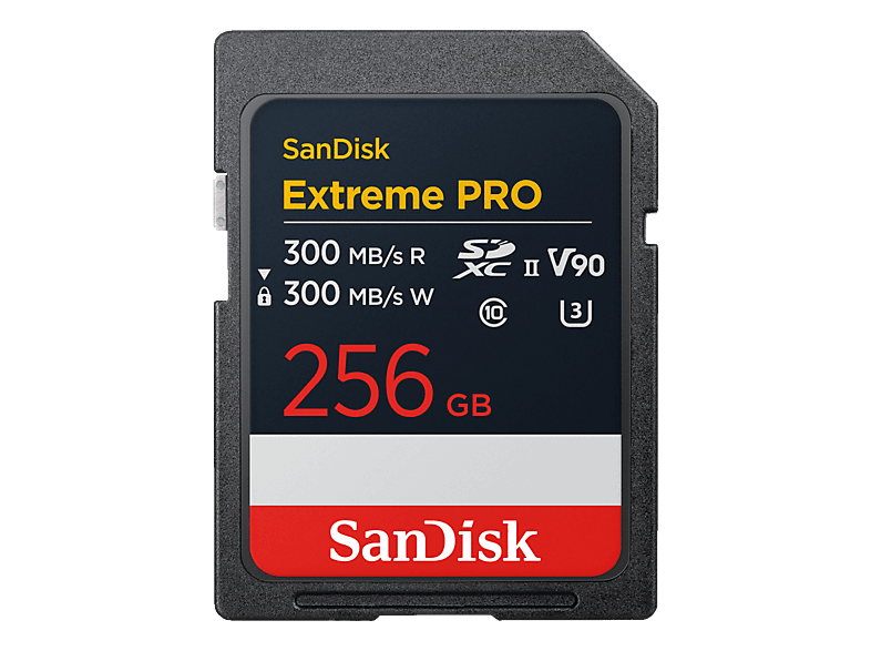 SANDISK Extreme PRO (UHS-II), SDXC SDXC-Speicherkarte, 256 GB, 300 MB/s