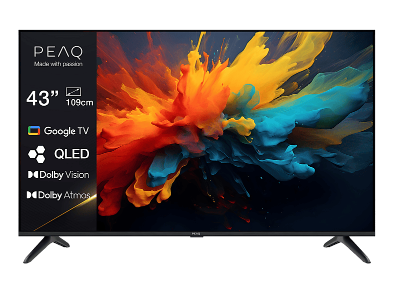 PEAQ PTV 43GQU-5025T TV (Flat, 43 / 108 cm, UHD 4K, Smart TV, Google TV)