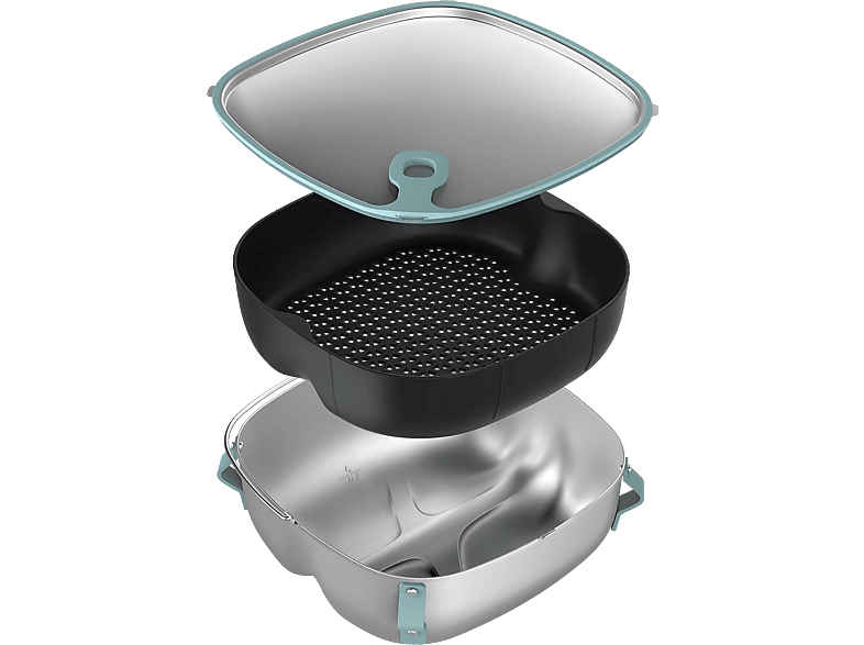 Philips HD9960/00 2-in-1-Set Zubehör Zubehör zum Dämpfen und Braten Airfryer Zubehör zum Dämpfen und Braten – Friteuse Zubehör – grau