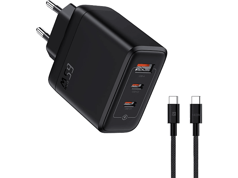SCHOENENBERGER 65W GaN 3-Port USB Schnellladegerät