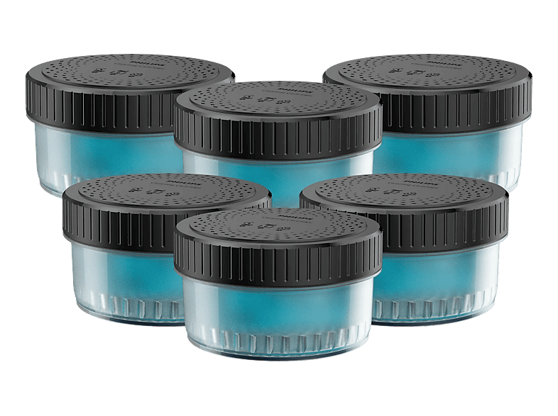 Philips - Set mit 6  Quick Clean Pod CC16/50 Reinigungskartuschen Schwarz und Blau, One Size