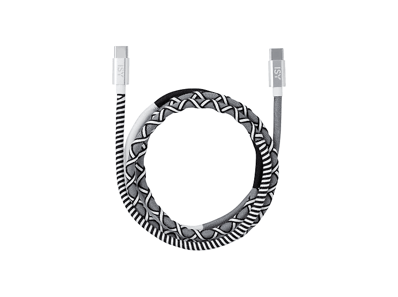 ISY IUC-4500-BG, USB-C-Kabel, 1 m, Schwarz, Grau