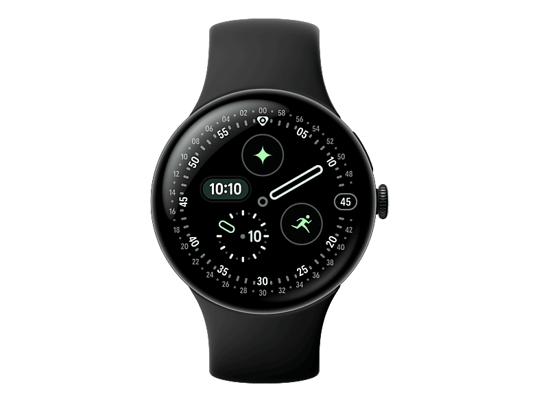 Google Pixel Watch 4 (WiFi, 45mm, Black) Smart Watch – Weitere Smartwatches – schwarz