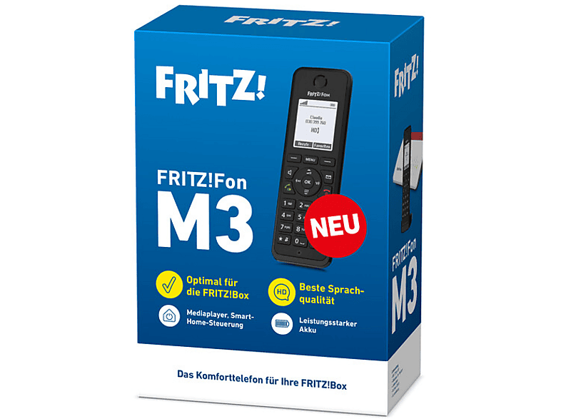 FRITZ! Fon M3 Schnurloses Telefon, Schwarz