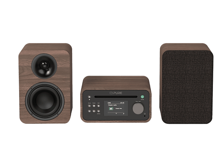 PURE Classic Stereo Mini Stereosystem (Kaffee Braun/Walnuss)