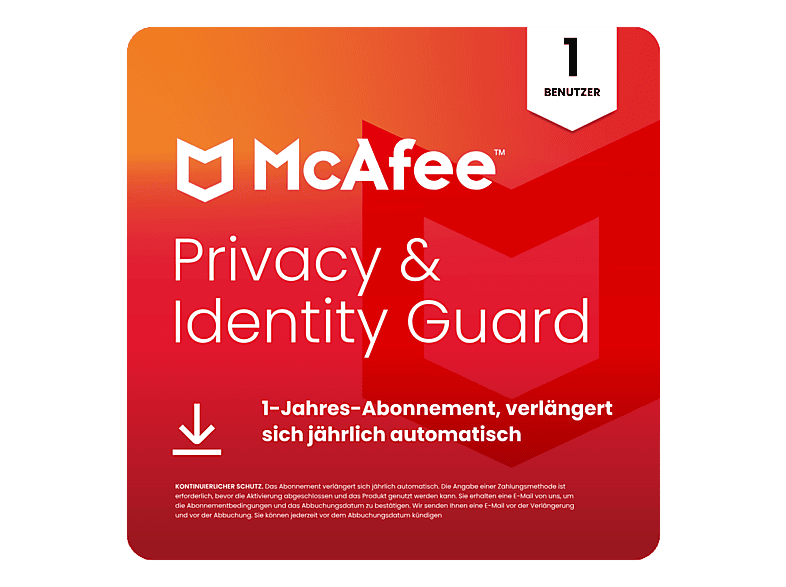 McAfee Privacy & Identity Guard (1 Benutzer) - 1-Jahres-Abonnement Multiplattform [Deutsch, Französisch, Italienisch]