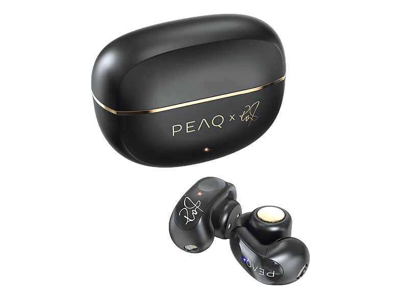 PEAQ ICONIC Sound 3 - PTW-4000-RW, Open-ear True Wireless Kopfhörer Bluetooth Schwarz/Gold