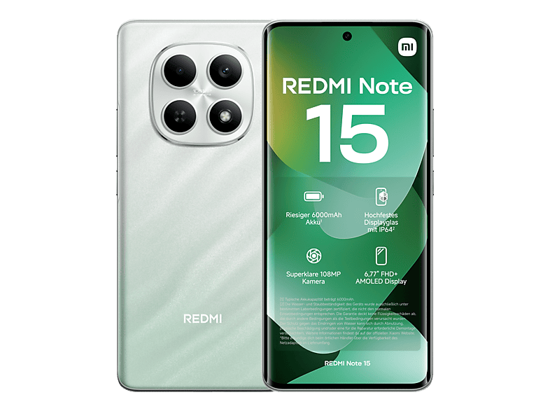 Xiaomi Redmi Note 15 - 256GB, Forest Green, 6.77'', 108 MP Smartphone