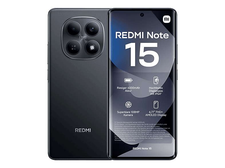 XIAOMI REDMI NOTE 15 schwarz 128GB 4G