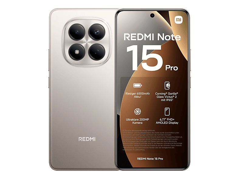 Xiaomi Redmi Note 15 Pro - 512GB, Titanium, 6.77'', 200 MP Smartphone – Xiaomi Redmi Note 15 Pro / Pro+