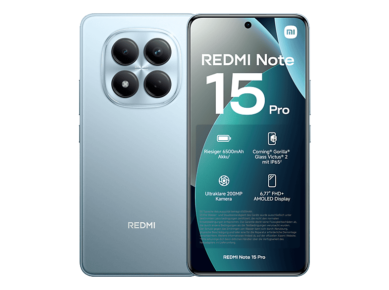 Xiaomi Redmi Note 15 Pro - 512GB, Glacier Blue, 6.77'', 200 MP Smartphone – Xiaomi Redmi Note 15 Pro / Pro+