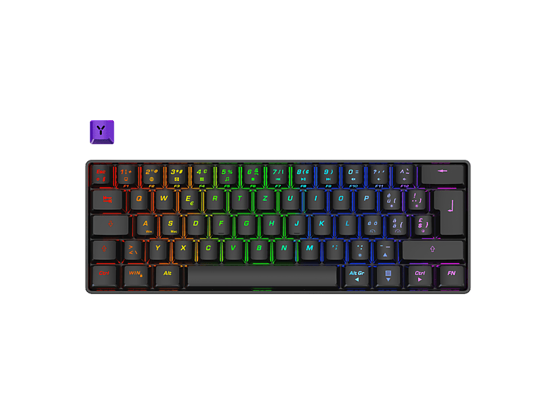 ISY IGK-5100-BK-CH, Gaming-Tastatur, Mechanisch, Outemu Red, Kabelgebunden, Schwarz
