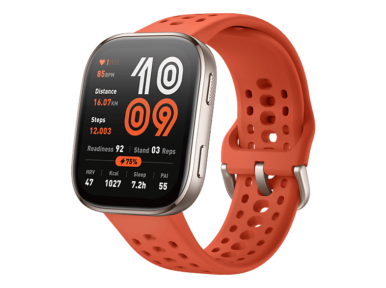 AMAZFIT Bip 6 Smartwatch Rahmen: Aluminiumlegierung, Gehäuse: Faserverstärkter Kunststoff Silikon, 130-195 mm, Red