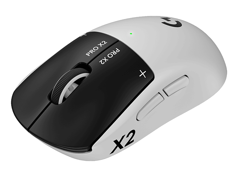 LOGITECH G PRO X2 SUPERSTRIKE Gaming-Maus, 2.4GHz Wireless, 44000 dpi, Optisch mit Leuchtdioden, Schwarz/Weiss