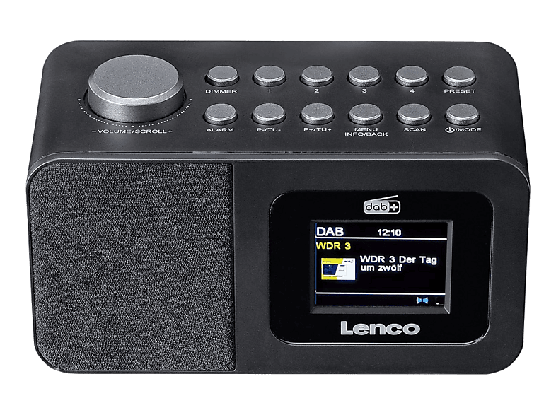 LENCO CR-625BK Radiowecker, Digital, DAB, DAB+, FM, Schwarz