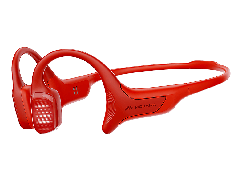 MOJAWA HaptiFit Terra, Open-ear Bone Conduction Kopfhörer mit Fitness-Tracking Bluetooth Rot