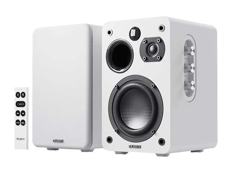MAJORITY D70X Regallautsprecher (Active, Weiss)