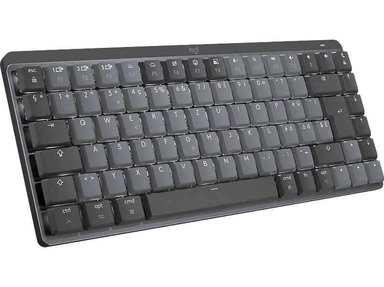 Logitech - MX Mini Mechanical Tastatur RF Wireless + Bluetooth QWERTZ Schweiz Graphit, Grau