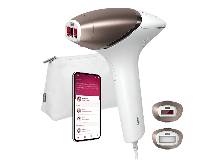 PHILIPS Lumea IPL 8000 Prestige BRI945/00 Haarentfernungsgerät mit SenseIQ Weiss/Gold