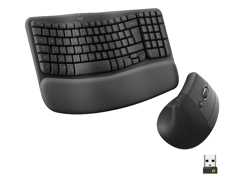 Logitech Wave Keys and Lift Combo Tastatur mit Maus – Tastatur/Keyboard – schwarz