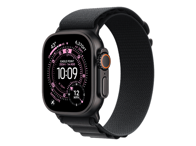 Apple Watch Ultra 3 GPS + Cellular 49 mm Titangehäuse Alpine Loop Schwarz M