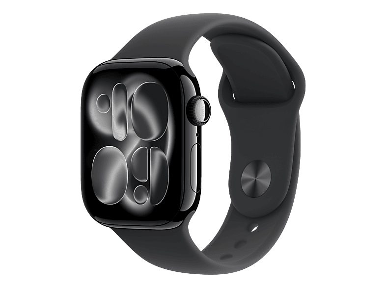 Apple - Smartwatch, AW Series 11GPS42mmJet Black Aluminium Case with Black Sport Band - S/M, 42mm