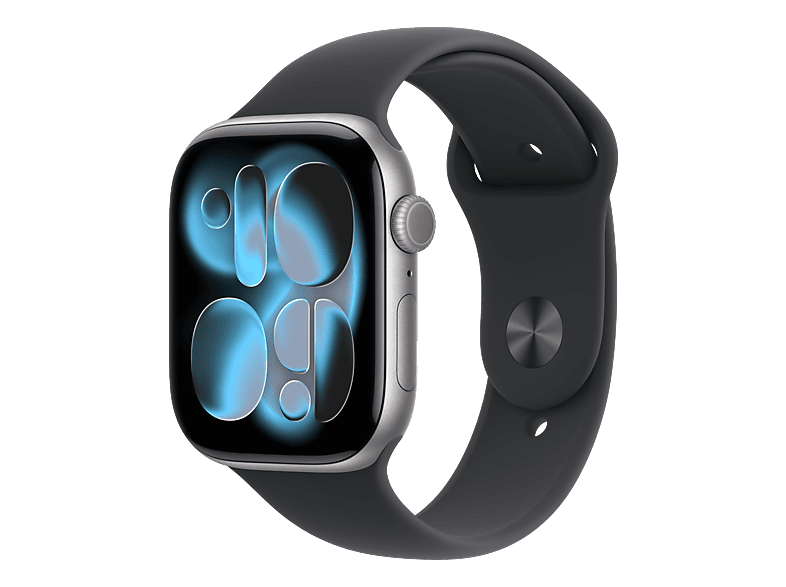Apple - Smartwatch, AW Series 11GPS46mmSpace Grey Aluminium Case with Black Sport Band - M/L, 46mm, Spacegrau