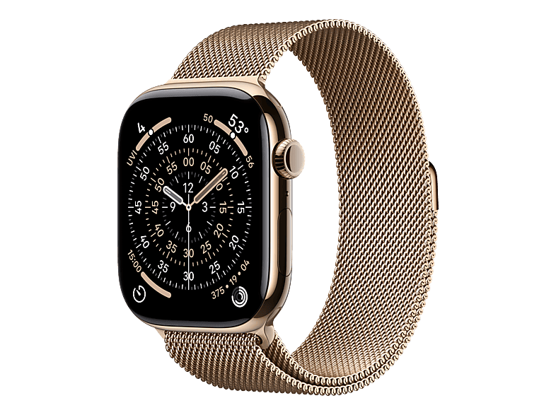 Apple Watch Series 11 GPS + Cellular Gold Titanium Case / Gold Milanese Loop Watch Series 11