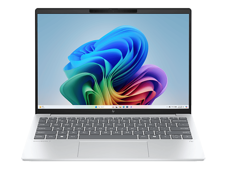 HP OmniBook 7 Aero 13-bg1634nz, Notebook, mit 13.3 Display, AMD Ryzen? AI 350 Prozessor (16 MB Cache, bis zu 5 GHz), 16 GB RAM, 1 TB SSD, Radeon? 860M, Glacier Silver, Windows 11 Home