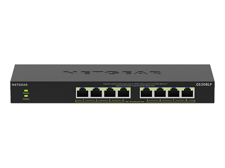 NETGEAR GS308LP-100EUS GS308LP Netzwerk Switch RJ45 16 GBit/s PoE-Funktion