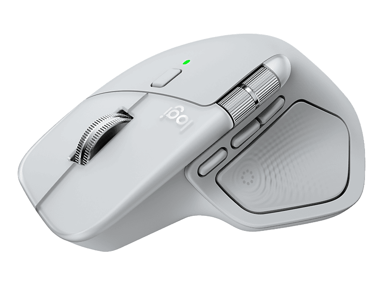 LOGITECH MX Master 4 für Mac Maus, Bluetooth® Low Energy, 8000 dpi, Optisch mit Laserdioden, White Silver