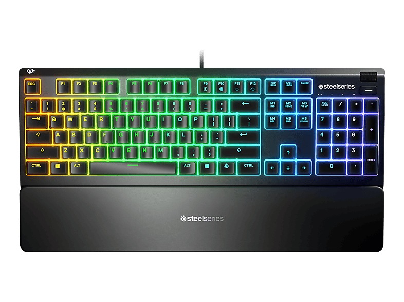STEELSERIES Apex 3 (CH), Gaming-Tastatur, Mecha-Membran, Steelseries Whisper-Quiet, Kabelgebunden, Schwarz
