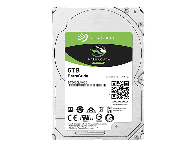 SEAGATE BarraCuda Festplatte, 5 TB HDD SATA 6 Gbps, 2.5 , intern