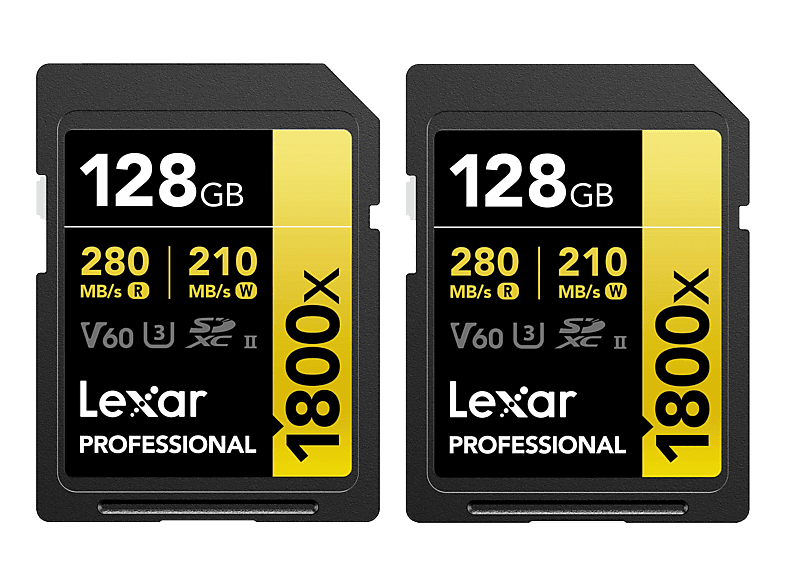 Lexar, SD Speicherkarten, Lexar 1800x UHS-II SDXC 2x128GB Gold, Produkte & Wohnen