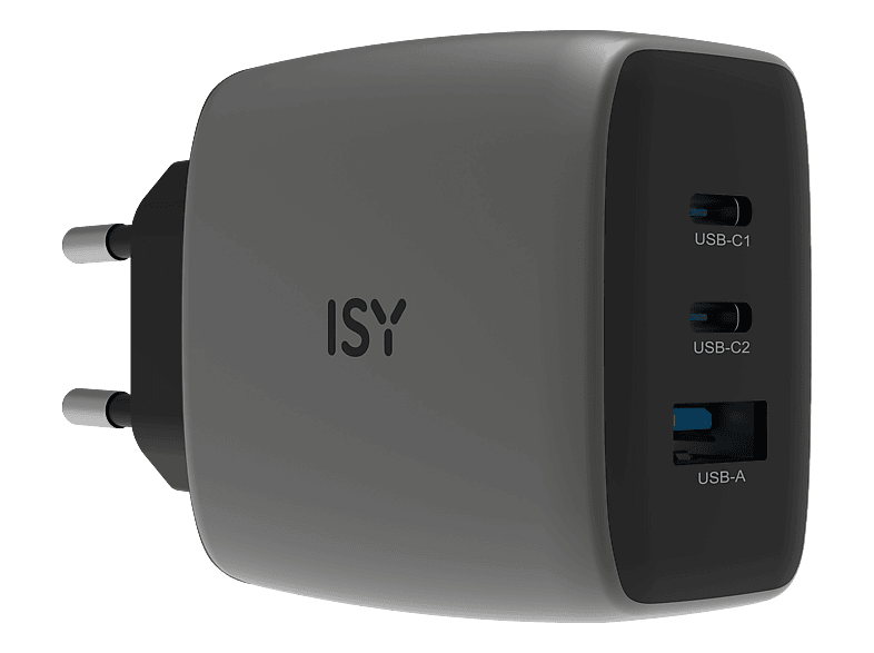 ISY IAC-7065 PD GaN Ladegerät Universal, 100 - 240 V 65 W, Grau