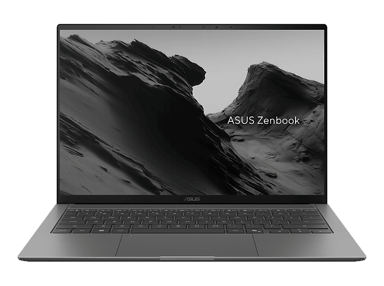 ASUS Zenbook S 14 OLED UX5406AA-SU235W, Notebook, mit Display, Intel® Core? Ultra 9 Prozessor 386H (18 MB Cache, bis zu 4.90 GHz), 32 GB RAM, 1 TB SSD, Onboard Graphics, Antrim Gray, Windows 11 Home