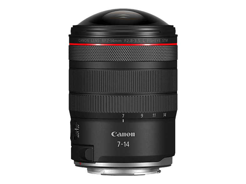 CANON RF 7-14mm F2.8-3.5L FISHEYE STM 7 mm - 14 f/2.8 f/3.5 (Kleinste Blende f/22 f/29) RF, STM, L-series (Zoomobjektiv für Canon R-Mount, Schwarz)
