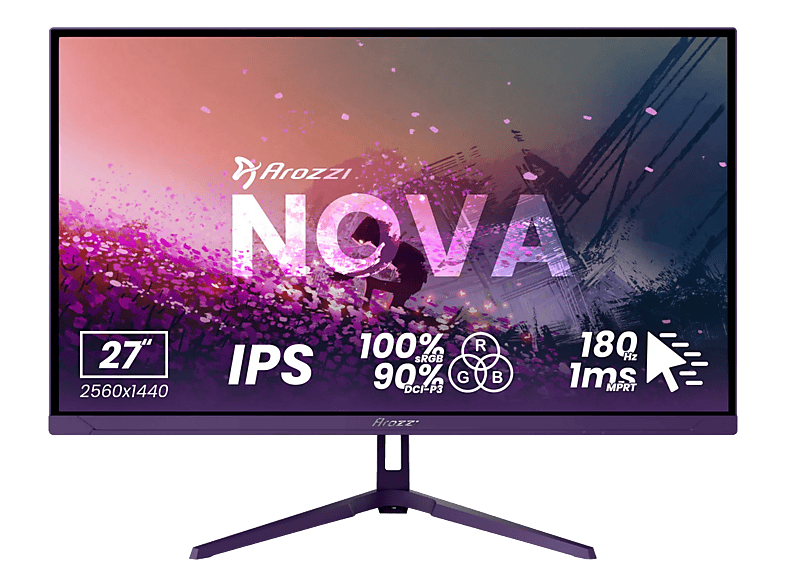 AROZZI Nova 27 QHD Gaming Monitor (1 ms Reaktionszeit, 180 Hz)