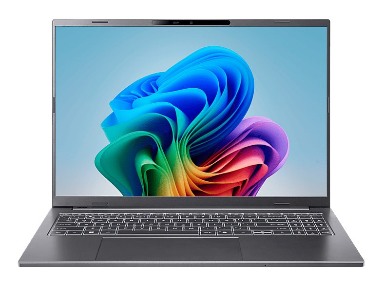 ACER Aspire 16 AI A16-11M-X5MA, Notebook, mit Display, Qualcomm® Snapdragon? X Prozessor (30 MB Cache, bis zu 3.0 GHz), GB RAM, 512 SSD, Qualcomm Adreno? Onboard Graphics, Steel Gray , Windows 11 Home