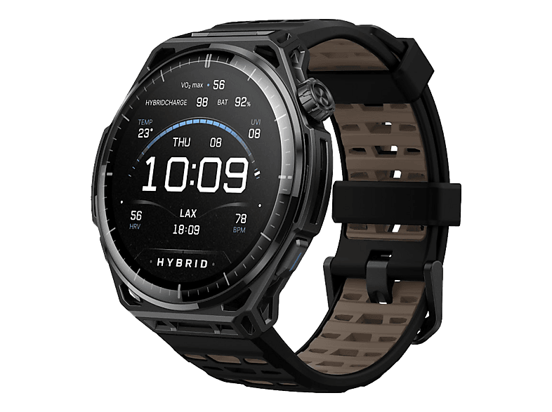 AMAZFIT Balance 3 Smartwatch Titan Grad 5, Edelstahl Silikon, 140 - 210 mm, Schwarz