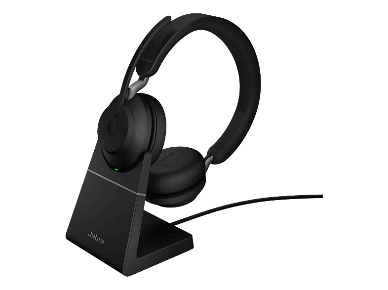 Jabra Evolve2 65 MS On Ear Headset Bluetooth® Stereo Schwarz Lautstärkeregelung, Batterieladeanzeige,