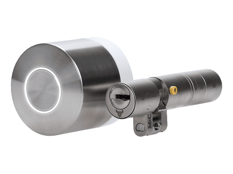 NUKI Smart Lock Ultra (CH-Zylinder) inkl. Universalzylinder Smartes Türschloss-Set, Space Gray