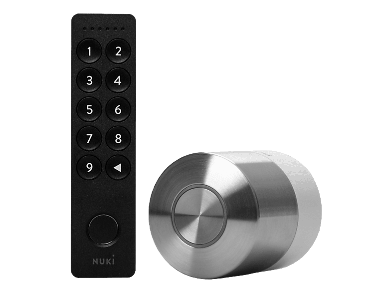 NUKI Home Set Pro (5. Generation, CH-Zylinder) Smartes Türschloss-Set, Space Gray/Schwarz