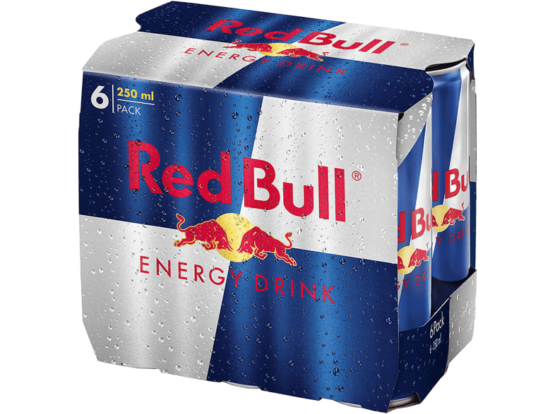 RED BULL Original (6x 250 ml) Energy Drink, Blau/Silber