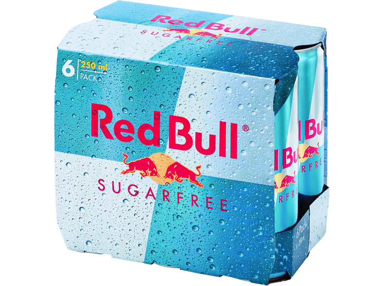 RED BULL Original Sugarfree (6x 250 ml) Energy Drink, Blau/Silber